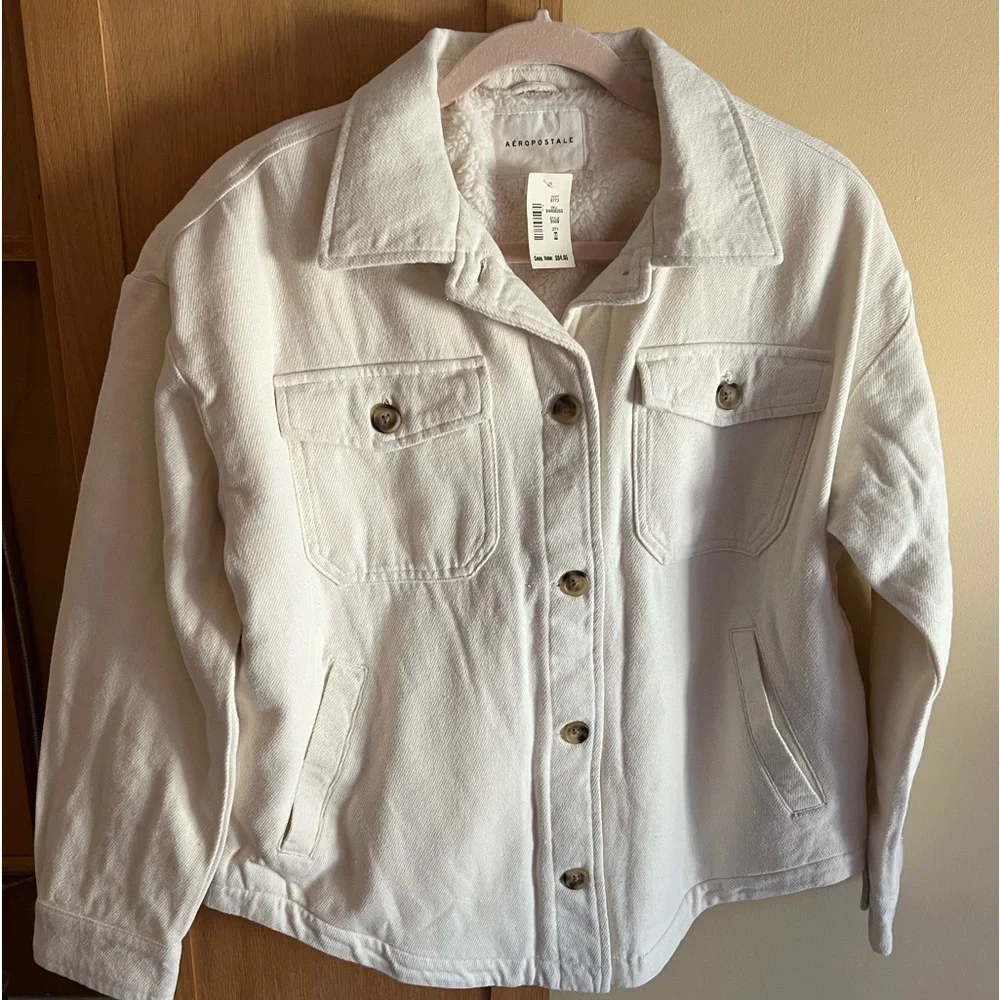 Aeropostale Flannel Sherpa Lined Shacket